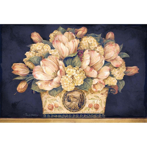 Tulip Tapestry Gold Ornate Wood Framed Art Print with Double Matting by Gladding, Pamela