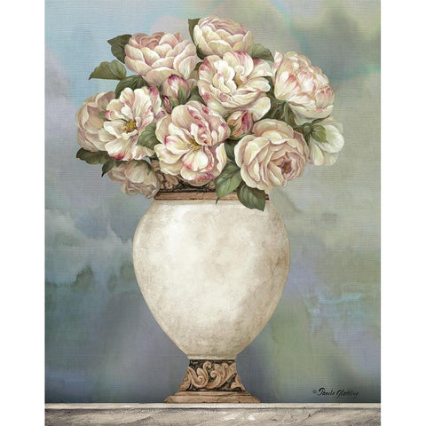 Floral Urn I Black Modern Wood Framed Art Print with Double Matting by Gladding, Pamela