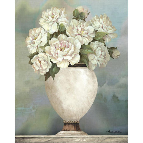 Floral Urn II Black Modern Wood Framed Art Print with Double Matting by Gladding, Pamela