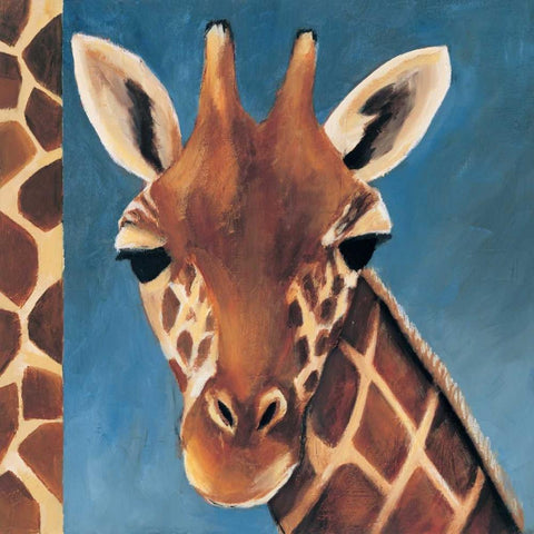 Exotic Giraffe Black Modern Wood Framed Art Print with Double Matting by Gamel, Tara