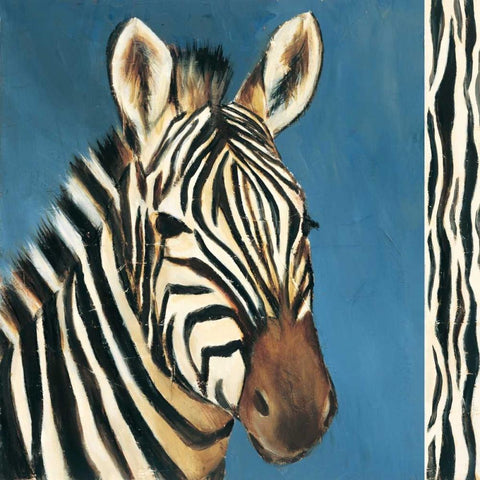 Exotic Zebra White Modern Wood Framed Art Print with Double Matting by Gamel, Tara