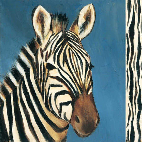 Exotic Zebra White Modern Wood Framed Art Print by Gamel, Tara