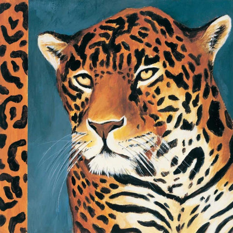 Exotic Jaguar White Modern Wood Framed Art Print with Double Matting by Gamel, Tara