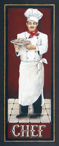 Chef Black Ornate Wood Framed Art Print with Double Matting by Gorham, Gregory