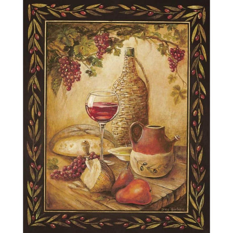 Tuscan Table - Chianti Black Modern Wood Framed Art Print with Double Matting by Gorham, Gregory