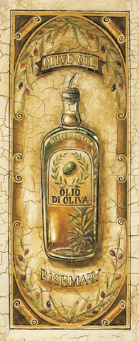 Olive Oil - Rosemary Black Ornate Wood Framed Art Print with Double Matting by Gorham, Gregory