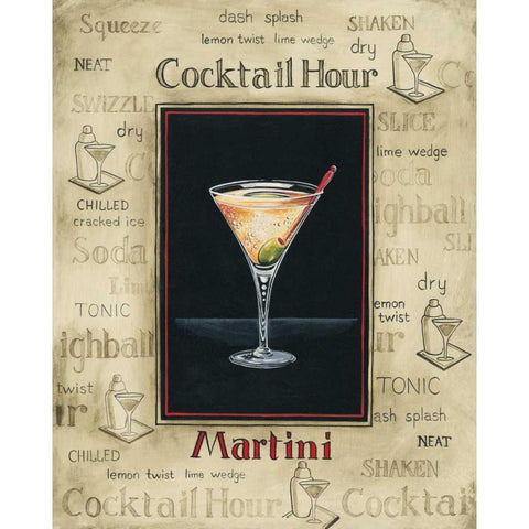 Martini Gold Ornate Wood Framed Art Print with Double Matting by Gorham, Gregory