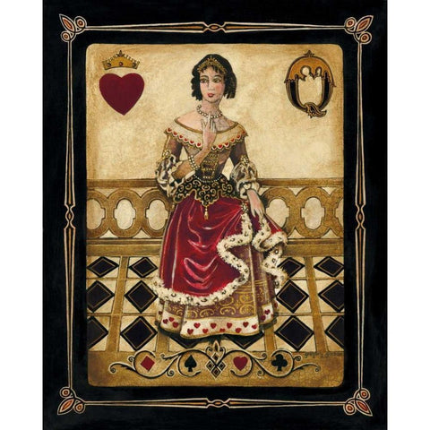 Harlequin Queen Gold Ornate Wood Framed Art Print with Double Matting by Gorham, Gregory