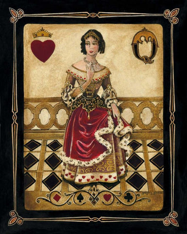 Harlequin Queen White Modern Wood Framed Art Print with Double Matting by Gorham, Gregory