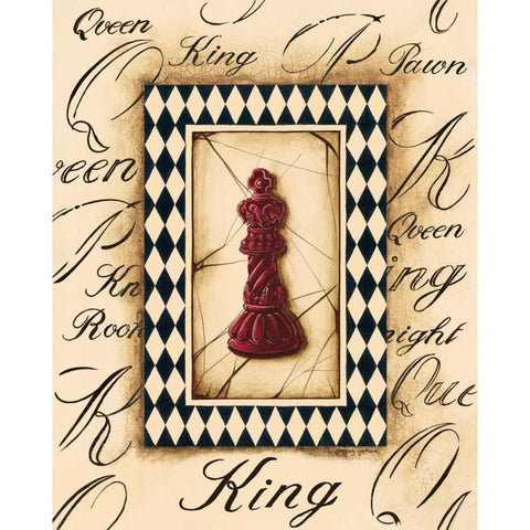 Chess King Black Modern Wood Framed Art Print with Double Matting by Gorham, Gregory