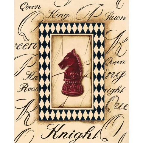 Chess Knight Gold Ornate Wood Framed Art Print with Double Matting by Gorham, Gregory