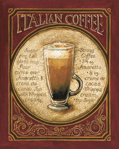 Italian Coffee White Modern Wood Framed Art Print with Double Matting by Gorham, Gregory