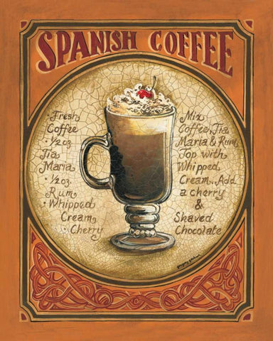 Spanish Coffee White Modern Wood Framed Art Print with Double Matting by Gorham, Gregory