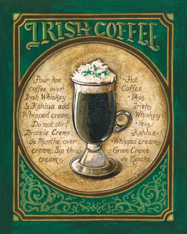 Irish Coffee Black Ornate Wood Framed Art Print with Double Matting by Gorham, Gregory