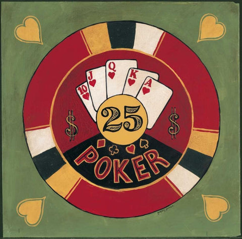 Poker - $25 Black Ornate Wood Framed Art Print with Double Matting by Gorham, Gregory