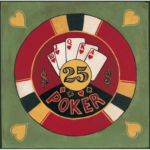 Poker - $25 Black Modern Wood Framed Art Print with Double Matting by Gorham, Gregory