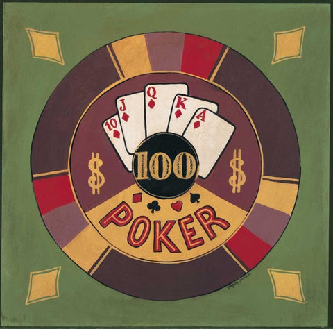 Poker - $I00 White Modern Wood Framed Art Print with Double Matting by Gorham, Gregory