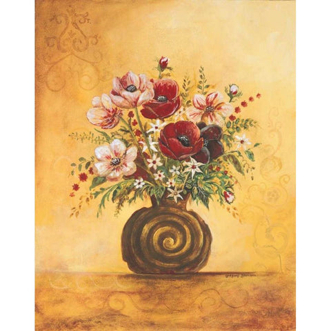 Yellow Floral Study I Gold Ornate Wood Framed Art Print with Double Matting by Gorham, Gregory