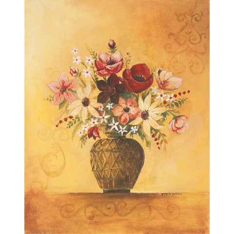 Yellow Floral Study II Gold Ornate Wood Framed Art Print with Double Matting by Gorham, Gregory