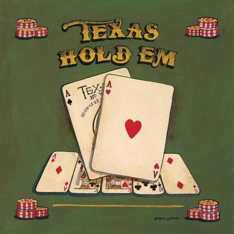 Texas Hold Em Black Ornate Wood Framed Art Print with Double Matting by Gorham, Gregory