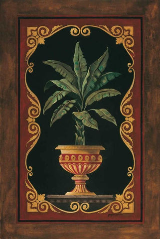 Golden Palm Black Ornate Wood Framed Art Print with Double Matting by Gorham, Gregory