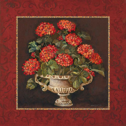 Geraniums I Gold Ornate Wood Framed Art Print with Double Matting by Gorham, Gregory