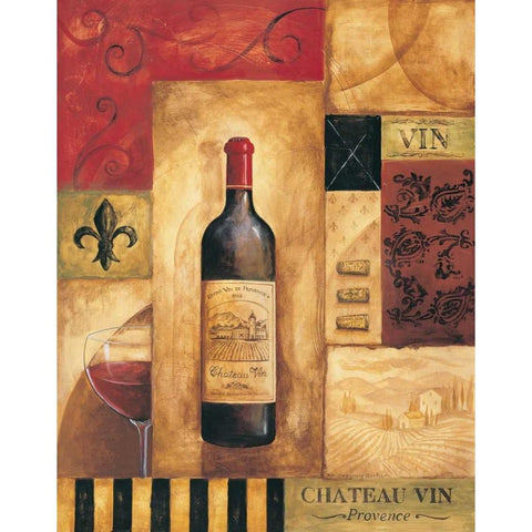 Chateau Vin White Modern Wood Framed Art Print by Gorham, Gregory