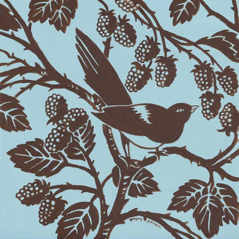 Bird Song III Black Modern Wood Framed Art Print with Double Matting by Gorham, Gregory