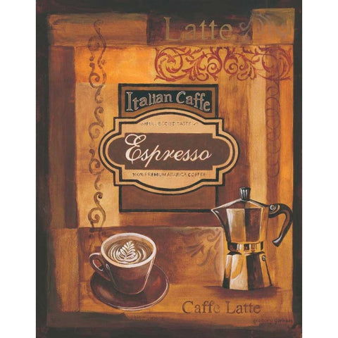 Italian Caffe White Modern Wood Framed Art Print by Gorham, Gregory