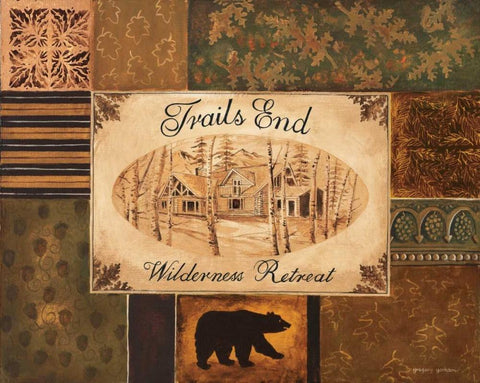 Trails End Black Ornate Wood Framed Art Print with Double Matting by Gorham, Gregory