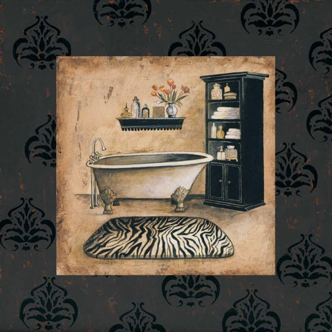 Bath Time II Black Ornate Wood Framed Art Print with Double Matting by Gorham, Gregory