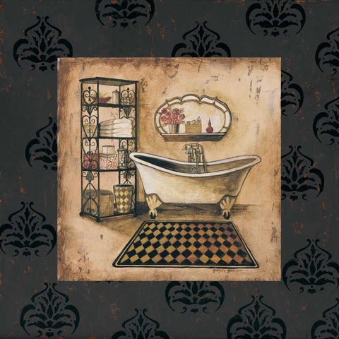 Bath Time III Black Ornate Wood Framed Art Print with Double Matting by Gorham, Gregory