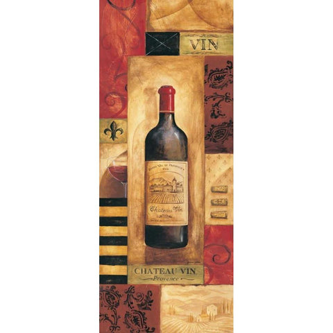 Chateau Vin Panel Black Modern Wood Framed Art Print by Gorham, Gregory