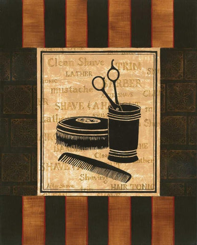 Haircuts White Modern Wood Framed Art Print with Double Matting by Gorham, Gregory