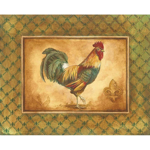 Country Rooster I White Modern Wood Framed Art Print by Gorham, Gregory