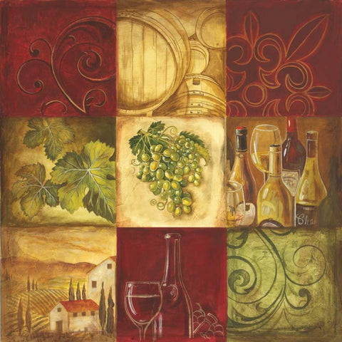 Tuscan Wine I White Modern Wood Framed Art Print by Gorham, Gregory