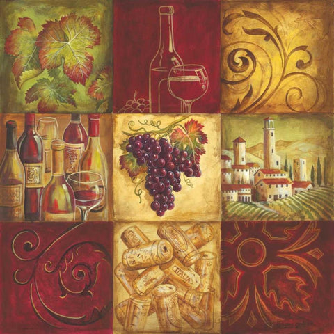 Tuscan Wine II Black Ornate Wood Framed Art Print with Double Matting by Gorham, Gregory