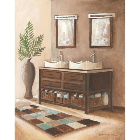 Bath Still Life II Black Modern Wood Framed Art Print with Double Matting by Gorham, Gregory