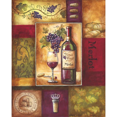 Valley Wine II White Modern Wood Framed Art Print by Gorham, Gregory