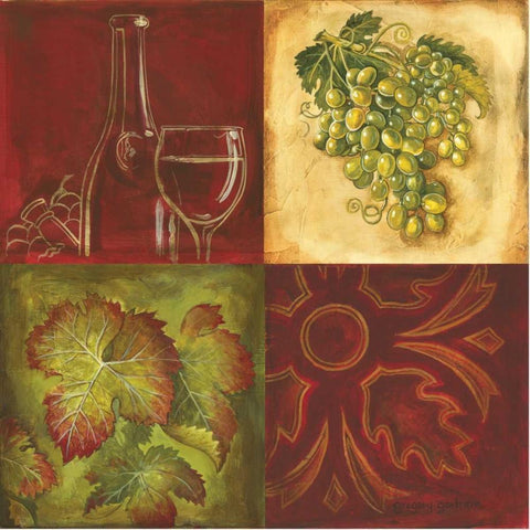 Wine Collage I Gold Ornate Wood Framed Art Print with Double Matting by Gorham, Gregory