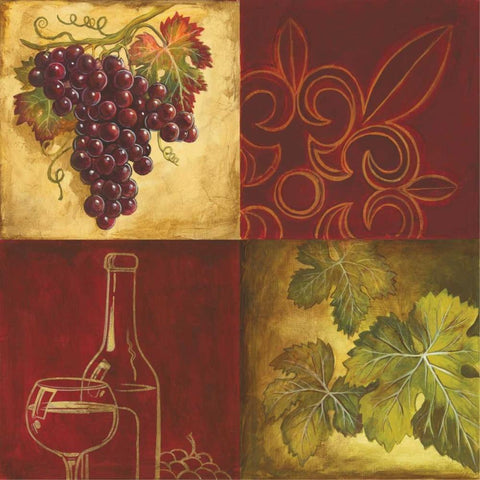 Wine Collage II Black Modern Wood Framed Art Print with Double Matting by Gorham, Gregory