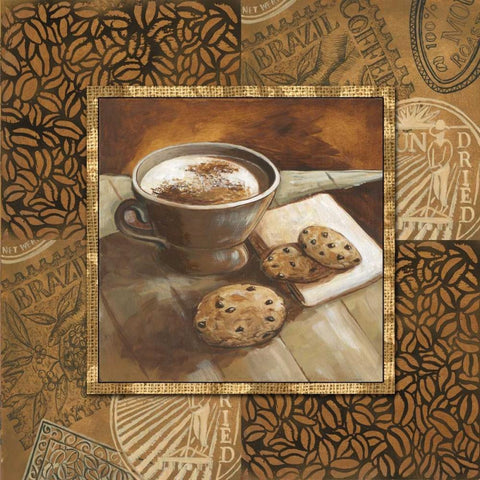 Coffee II White Modern Wood Framed Art Print with Double Matting by Gorham, Gregory