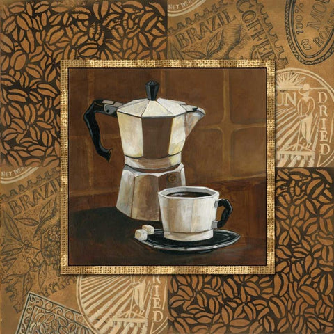 Coffee IV Black Ornate Wood Framed Art Print with Double Matting by Gorham, Gregory