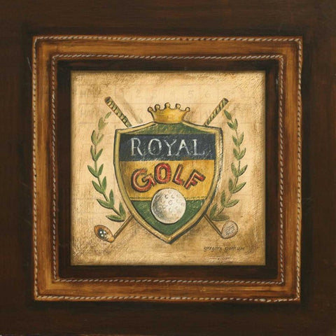 Golf Royal Gold Ornate Wood Framed Art Print with Double Matting by Gorham, Gregory