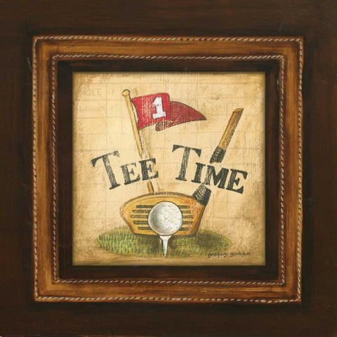 Golf Tee Time White Modern Wood Framed Art Print by Gorham, Gregory