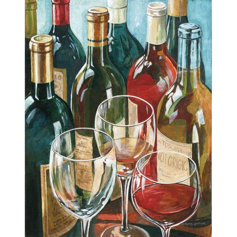 Wine Reflections I White Modern Wood Framed Art Print by Gorham, Gregory