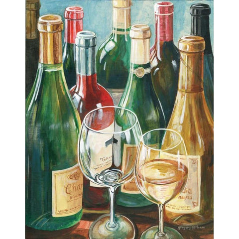 Wine Reflections II Gold Ornate Wood Framed Art Print with Double Matting by Gorham, Gregory