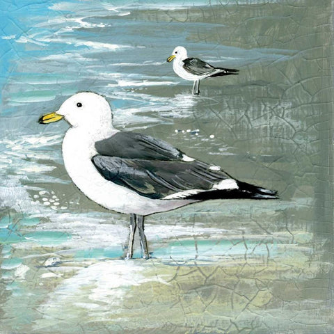 Sea Birds I White Modern Wood Framed Art Print by Gorham, Gregory