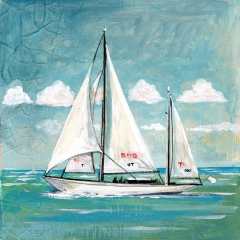 Sailboats II Black Modern Wood Framed Art Print by Gorham, Gregory