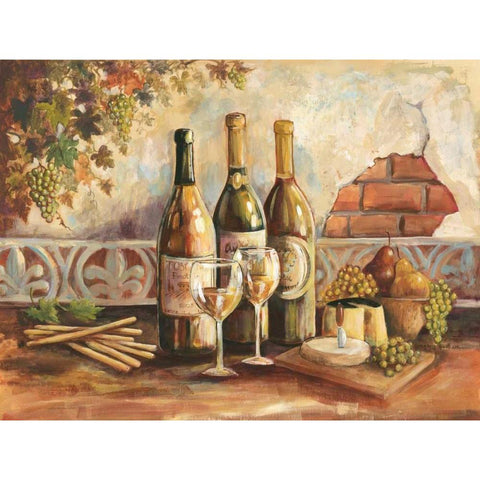 Bountiful Wine I White Modern Wood Framed Art Print by Gorham, Gregory